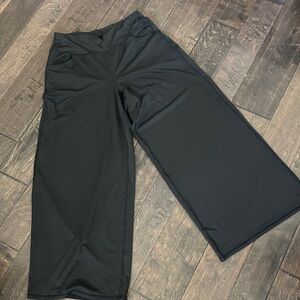 Kids Wide-Leg Black Pull-On Pants